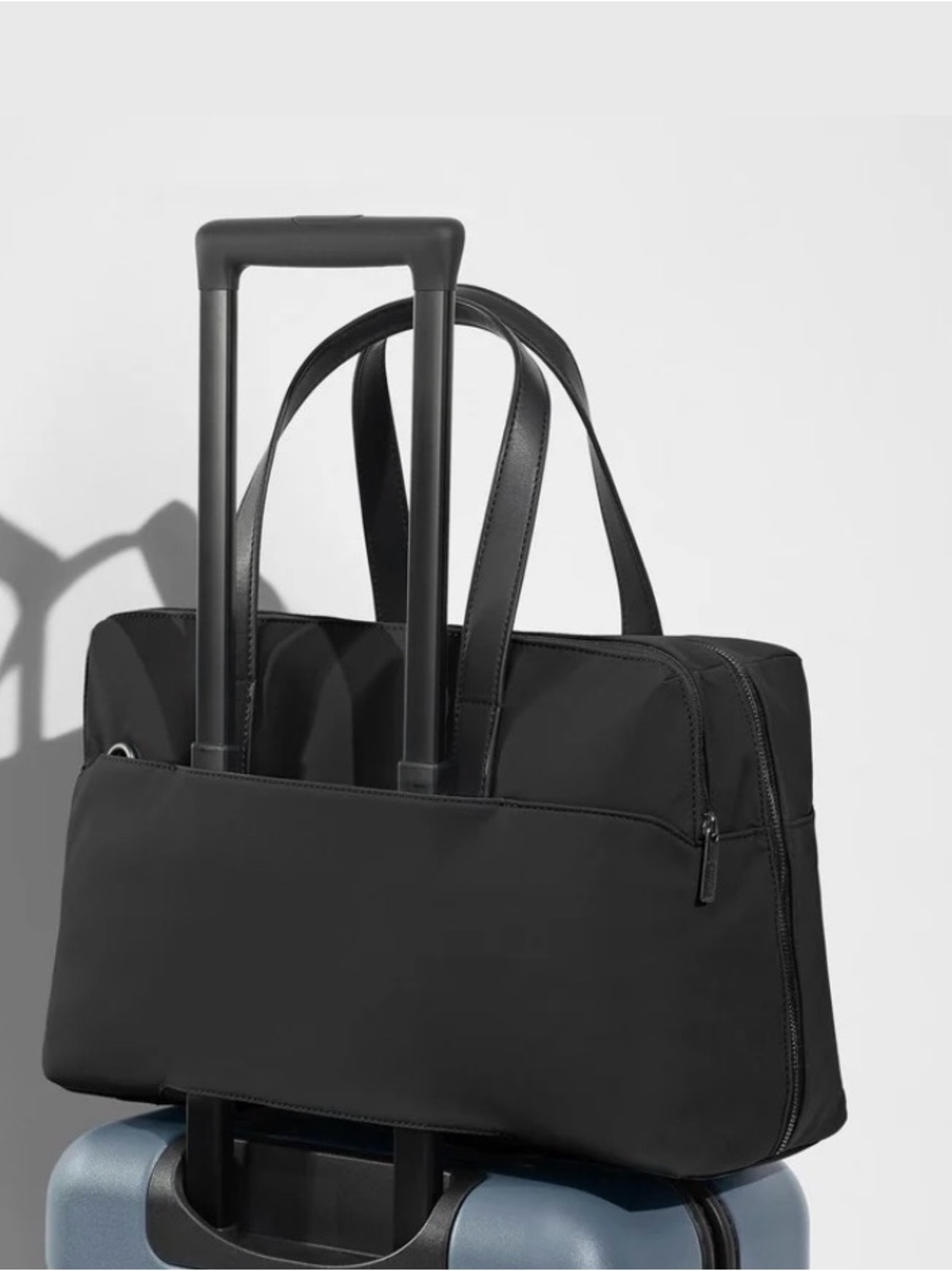 Away Black Travel Tote with Luggage Sleeve